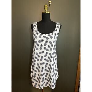 How Boxer White Black Pineapple Sleepshirt Top Open‎ Back M Medium
